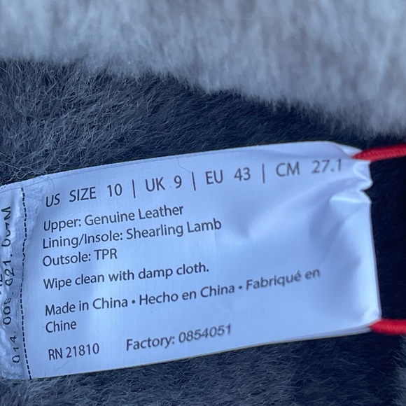 GENUINE LEATHER & SHEARLING Dearfoam Moccasin Slippers MEN’S 10 or 12 - Picture 8 of 10